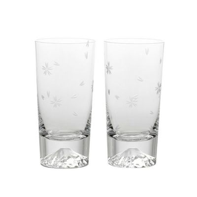伝統工芸】田島硝子 富士山グラス 桜切子 タンブラー 400ml TG16-015