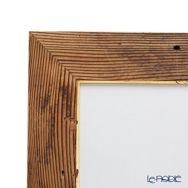 【1点物】高野竹工 金閣寺古材 額縁フレーム／アートフレーム 小-A 十牛図版画付 27×27cm