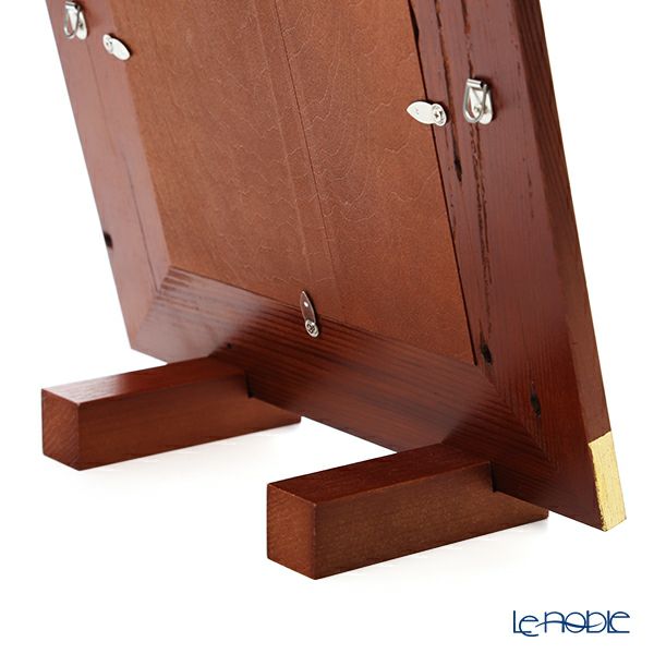 【1点物】高野竹工 金閣寺古材 額縁フレーム／アートフレーム 小-A 十牛図版画付 27×27cm