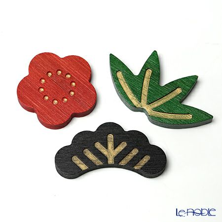 高野竹工 松竹梅 箸置 3個セット