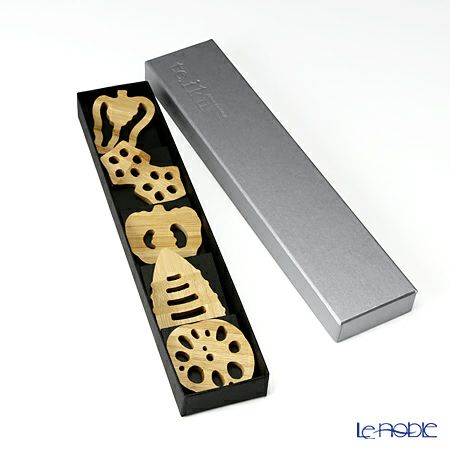 高野竹工 寄竹 箸置 野菜5種セット レンコン・たけのこ・かぼちゃ・オクラ・ピーマン