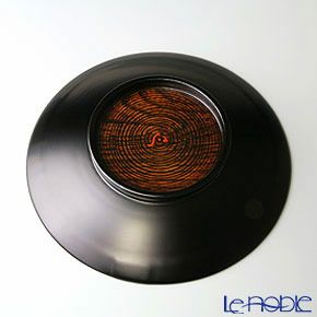 【伝統工芸】輪島塗 外黒内曙研出 高脚浅皿 B-9-1