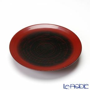 【伝統工芸】輪島塗 外銀朱内曙研出 高脚浅皿 B-9-2