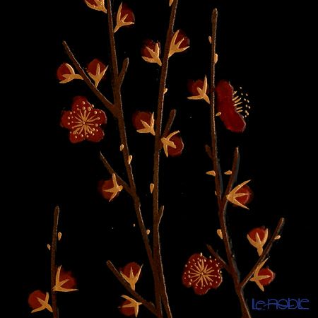 【伝統工芸】輪島塗 プレート／コースター 紅白梅 浦出稲舟氏作品