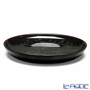 【伝統工芸】輪島塗 菊唐草沈金 銘々皿