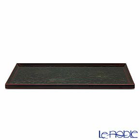 【伝統工芸】輪島塗 菊唐草沈金 点心盆（長方形）