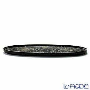 【伝統工芸】輪島塗 菊唐草沈金 茶受盆（オーバル）