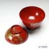 【伝統工芸】輪島塗 花の丸蒔絵 飯椀（朱）