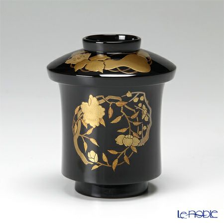 【伝統工芸】輪島塗 花の丸蒔絵 小吸物椀