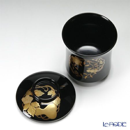 【伝統工芸】輪島塗 花の丸蒔絵 小吸物椀