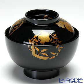 【伝統工芸】輪島塗 花の丸蒔絵 吸物椀 5客組み