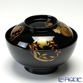 【伝統工芸】輪島塗 花の丸蒔絵 煮物椀 5客組み