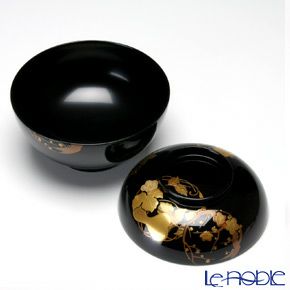 【伝統工芸】輪島塗 花の丸蒔絵 煮物椀 5客組み