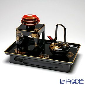 【伝統工芸】輪島塗 花の丸蒔絵 三つ組屠蘇器