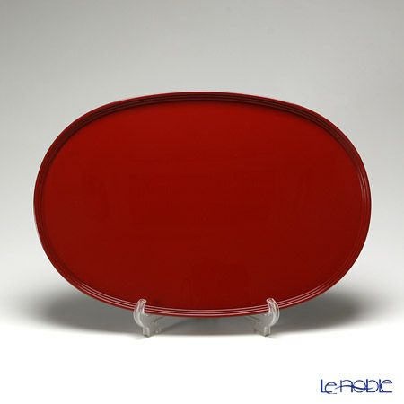 【伝統工芸】輪島塗 お盆（トレイ） 赤無地