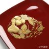 【伝統工芸】輪島塗 花の丸蒔絵 取り皿 5客揃 赤