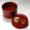 【伝統工芸】輪島塗 花の丸蒔絵 丸重2段 赤