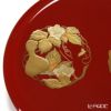 【伝統工芸】輪島塗 花の丸蒔絵 丸重2段 赤