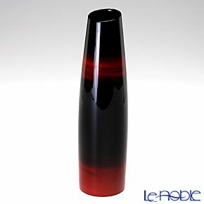 【伝統工芸】輪島塗 花器 口切（黒に赤帯）