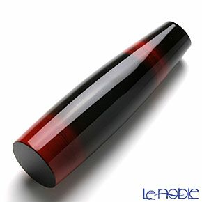 【伝統工芸】輪島塗 花器 口切（黒に赤帯）