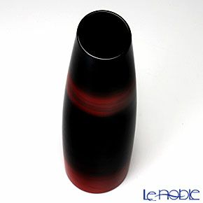 【伝統工芸】輪島塗 花器 口切（黒に赤帯）