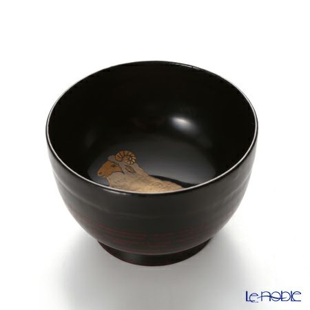 【伝統工芸】輪島塗 ぐい呑 漆絵 ひつじ 蒔絵師 坂口政昭氏作