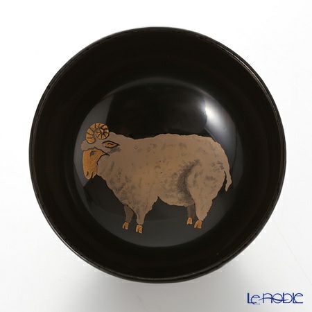 【伝統工芸】輪島塗 ぐい呑 漆絵 ひつじ 蒔絵師 坂口政昭氏作