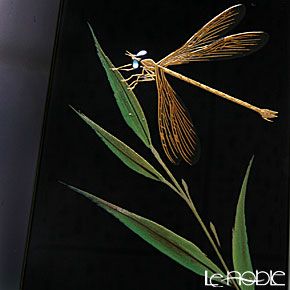 【伝統工芸】輪島塗 糸とんぼ蒔絵 六角花器