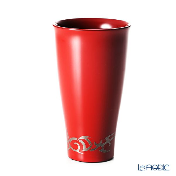【伝統工芸】輪島塗 ビアカップ トライバル 赤 蒔絵師：松田良輝（号 良輝）
