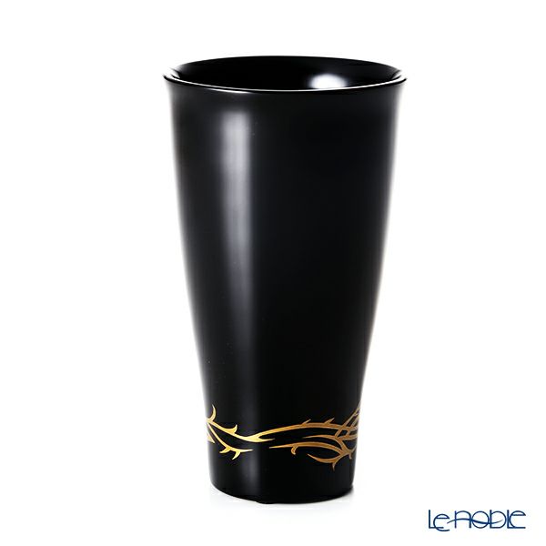 【伝統工芸】輪島塗 ビアカップ トライバル 黒 蒔絵師：松田良輝（号 良輝）