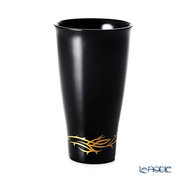 【伝統工芸】輪島塗 ビアカップ トライバル 黒 蒔絵師：松田良輝（号 良輝）