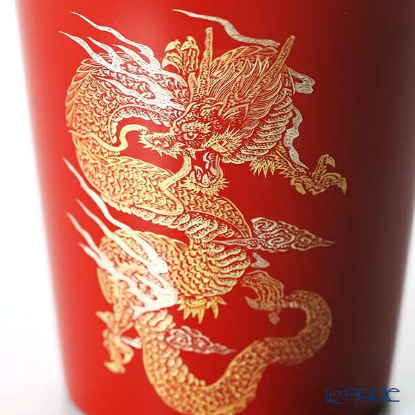 【伝統工芸】輪島塗 沈金 フリーカップ 龍 赤 沈金師：前古考人