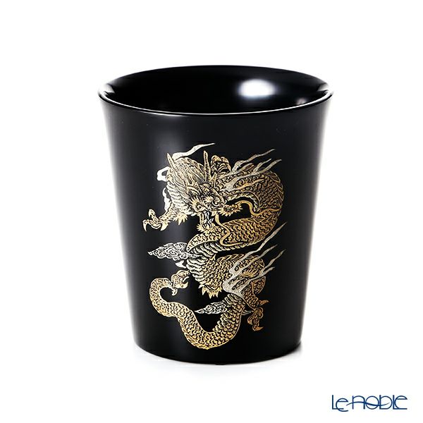 【伝統工芸】輪島塗 沈金 フリーカップ 龍 黒 沈金師：前古考人