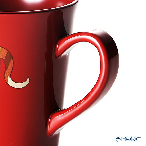 【伝統工芸】輪島塗 マグカップ ネコ 赤 蒔絵師：田中貴司