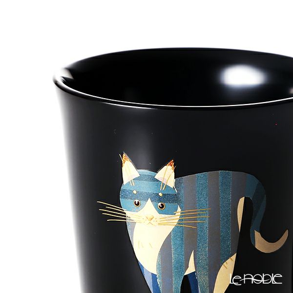 【伝統工芸】輪島塗 マグカップ ネコ 黒 蒔絵師：田中貴司