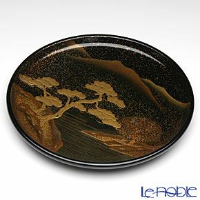 【伝統工芸】輪島塗 山水蒔絵 銘々皿