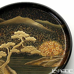 【伝統工芸】輪島塗 山水蒔絵 銘々皿