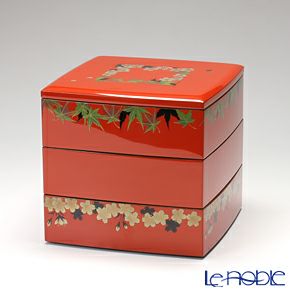 【伝統工芸】輪島塗 三段重 春秋蒔絵