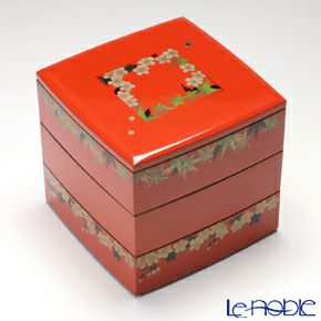 【伝統工芸】輪島塗 三段重 春秋蒔絵