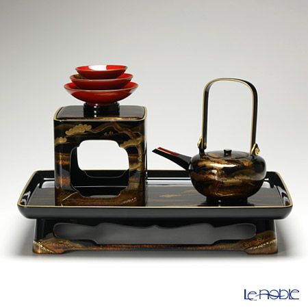 【伝統工芸】輪島塗 山水蒔絵 三ツ組 屠蘇（とそ）器