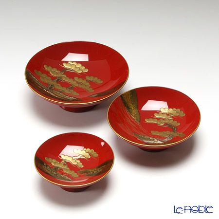 【伝統工芸】輪島塗 山水蒔絵 三ツ組 屠蘇（とそ）器