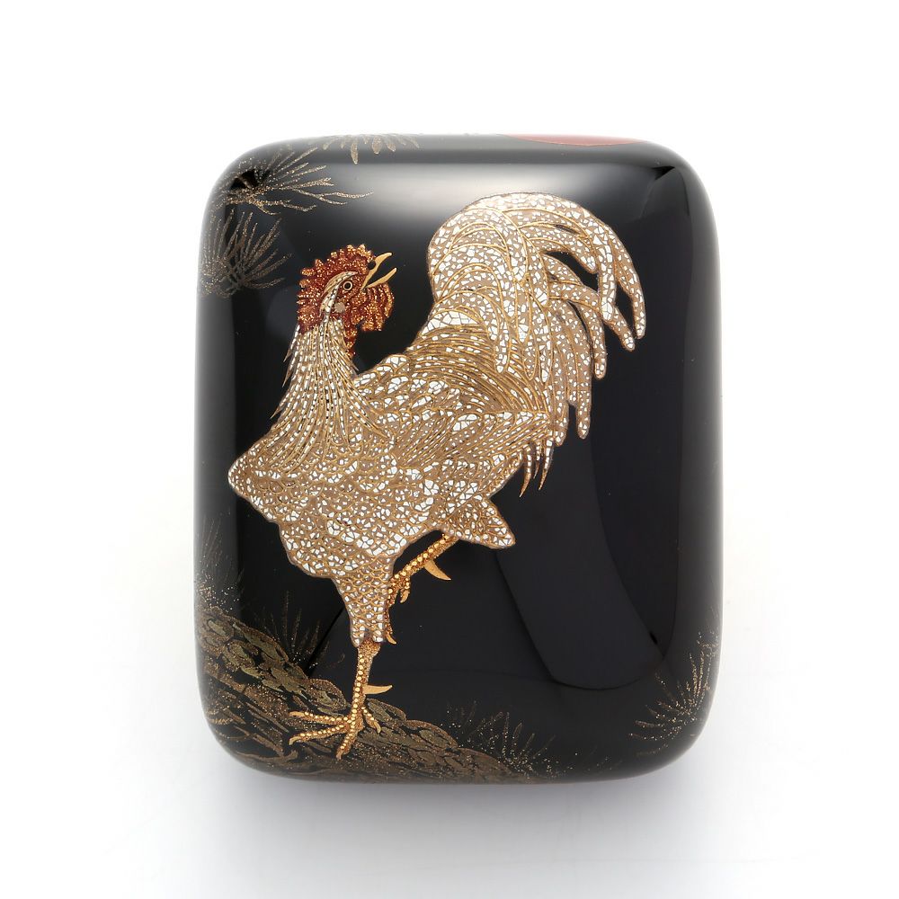 【伝統工芸】輪島塗 香合／小物入れ にわとり 代田和哉氏作