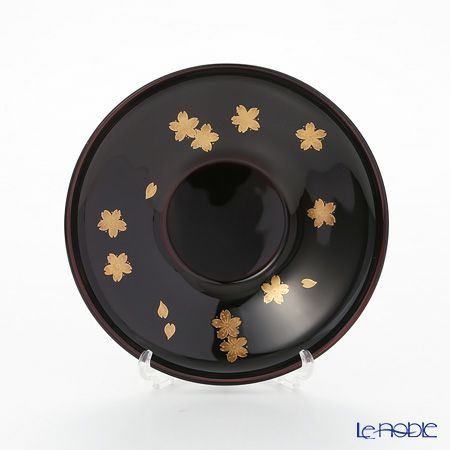 【伝統工芸】輪島塗 茶托 5客揃 小花 坂口政昭氏作