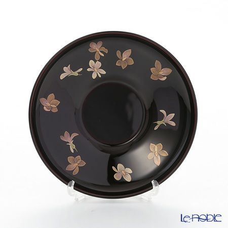 【伝統工芸】輪島塗 茶托 5客揃 小花 坂口政昭氏作