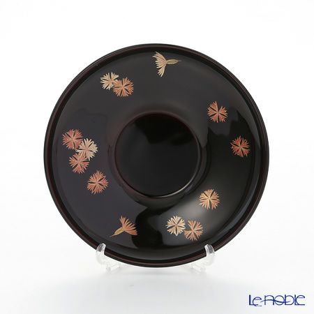 【伝統工芸】輪島塗 茶托 5客揃 小花 坂口政昭氏作