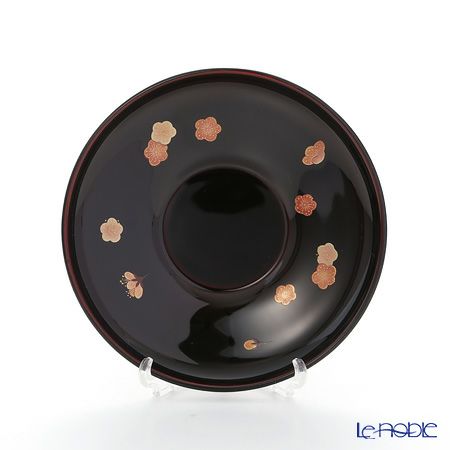 【伝統工芸】輪島塗 茶托 5客揃 小花 坂口政昭氏作