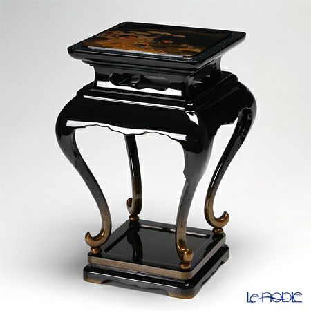 【伝統工芸】輪島塗 高卓 花鳥の図 山下満氏作