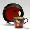 【伝統工芸】輪島塗 コーヒーカップ＆ソーサー＆スプーン 曙紅葉 坂口政昭氏作