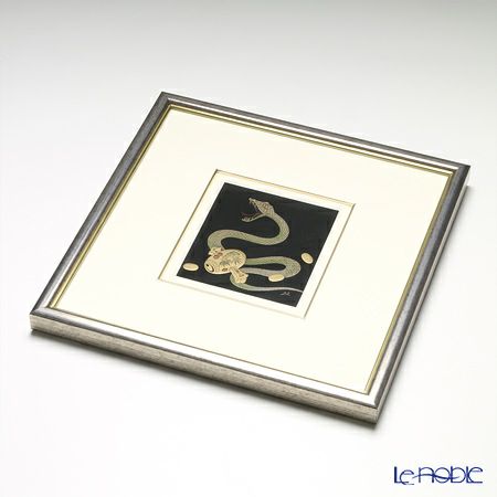 【伝統工芸】輪島塗 漆芸額 干支 巳（へび） 蒔絵師 坂口政昭氏作