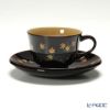 【伝統工芸】輪島塗 コーヒーカップ＆ソーサー＆スプーン 小花 紅葉 坂口政昭氏作